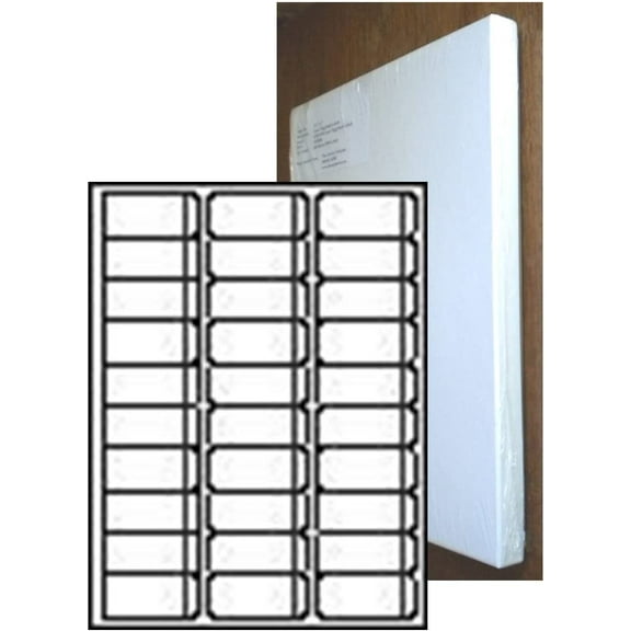 Laser Format Piggyback Labels, 2-5/8 x 1 inch, 4 Boxes of 100 Sheets (30-up) - 12,000 Labels