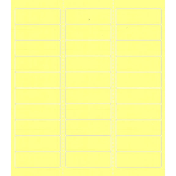 Laser Format Piggyback Labels, Bright Yellow, 2-5/8" x 1", 30-Up on 8.5" x 11" with Perfed Columns - 100 Sheets (3,000 Labels)