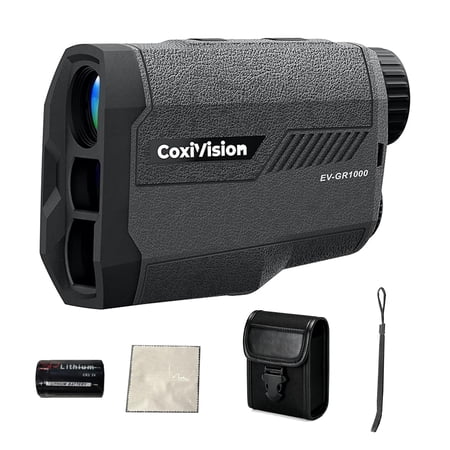 Laser Golf Range finder, 6X Magnification Clear View 1000 Yards Laser Hunting Rangefinder, Slope Measurement, Flag Pole Lockin, Short, Black