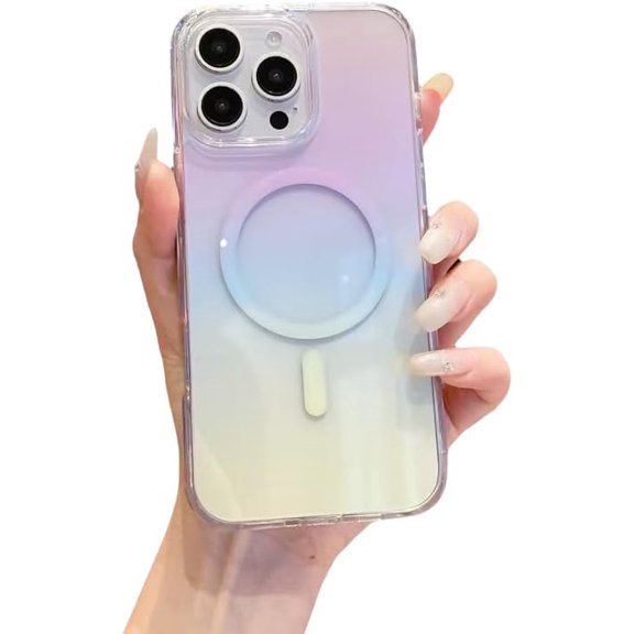 Laser Gradient Colorful Clear Compatible with iPhone Case (Multicolor,iPhone 15 Plus)