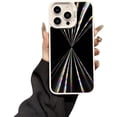 thumbnail image 1 of Laser Gradient Two-Color Aurora CD Pattern Phone case, Cool and Fashionable, White Frame, Drop-Proof and wear-Resistant, for iPhone 15 14 13 12 11 Pro Max Phone Case (Black,iPhone 12 Pro Max), 1 of 8