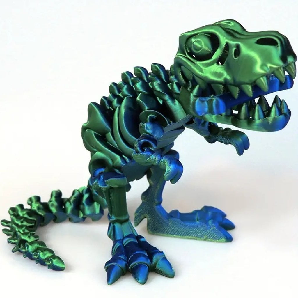 Laser Green 3D Printed T-Rex Dinosaur Articulated Figure 6.7 Inch Tyrannosaurus Dino