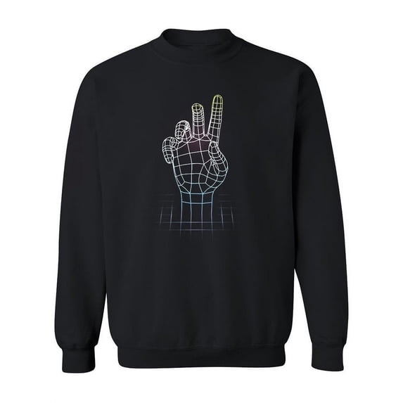 Laser Grid Hand Retro Sweatshirt Women -Image by Shutterstock, Female 5X-Large