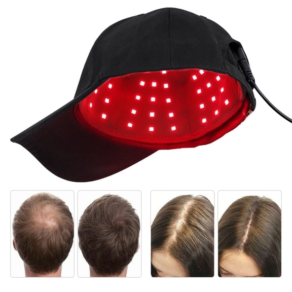 Laser Hair Growth Cap, 650nm & 850nm Cordless Light Hat, Red Light Therapy Cap for Hair Growth for Men and Women, Black Cap