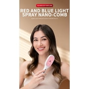Laser Hair Growth Comb, Hair Oil Applicator Brush, Red Blue Light Phototherapy Vibration Hair Regrowth Brush for Hair Growth & Anti Hair Loss White