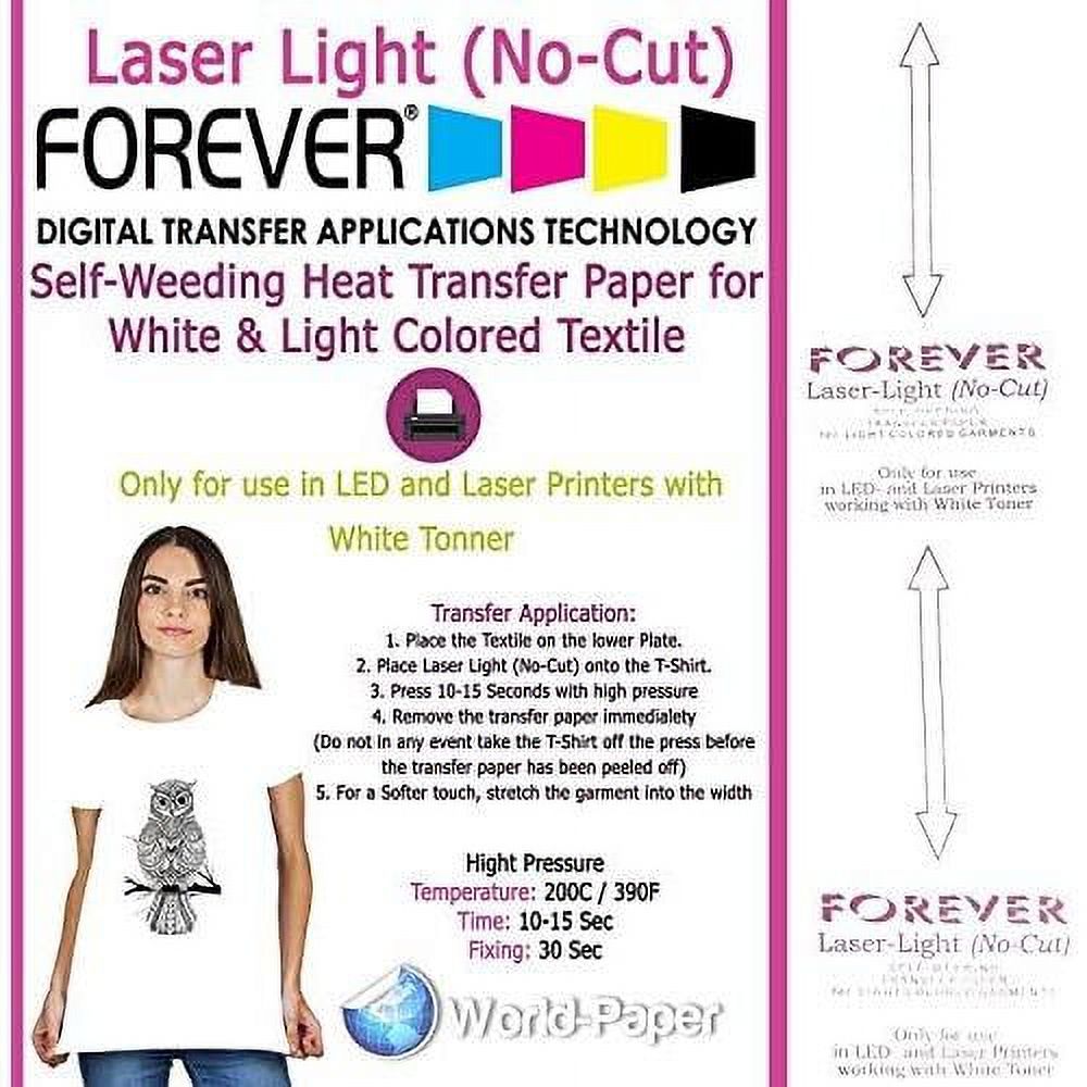 Laser Heat Transfer Paper For Laser Printers 10 8.5" X 11"