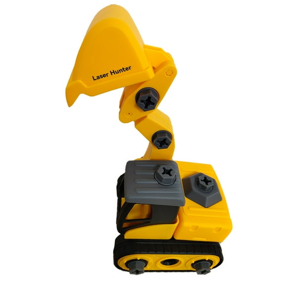 Laser Hunter Modeled plastic toy figurines, Construction Toys, Tough Machines Toy Excavator, Yellow