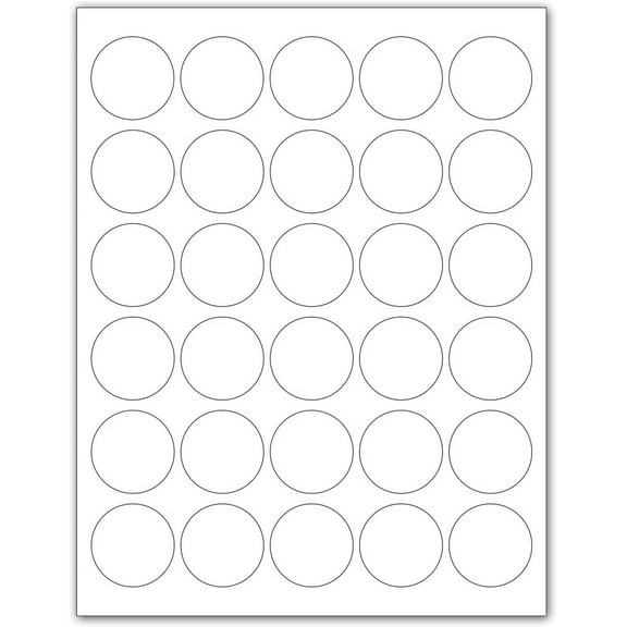 Laser / Ink Jet White Labels 1.5" Round - 30 Per Page  1500 Labels