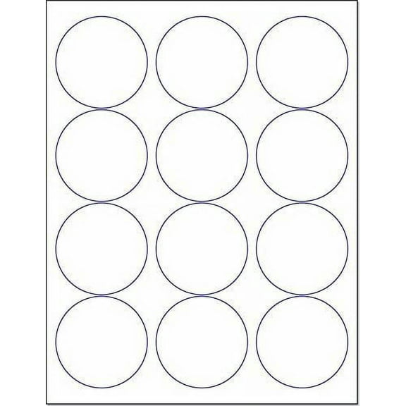 Laser / Ink Jet White Labels 2-1/2" Round - 12 Per Page  12,000 Labels