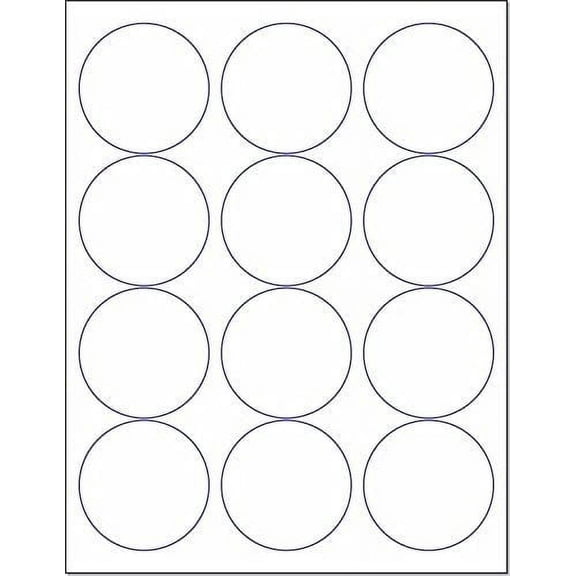 Laser / Ink Jet White Labels 2-1/2" Round - 12 Per Page 600 Labels