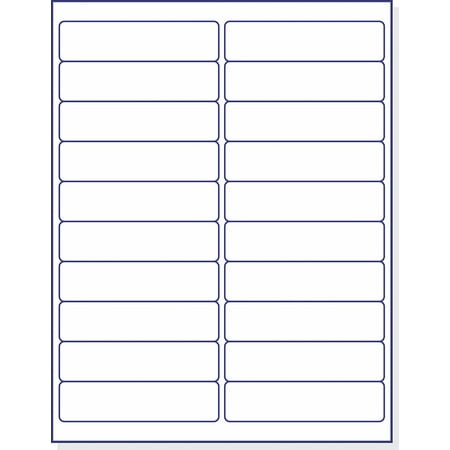 Laser / Ink Jet White Labels 4" x 1" - 20 Per Page 500 Labels