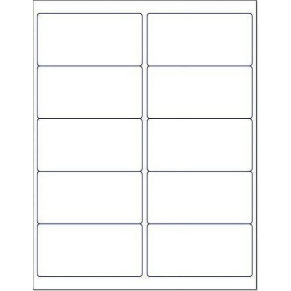 Laser/Ink Jet White Labels 4 x 2" - 10 Per Page  5000 Labels