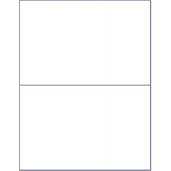 Laser/Ink Jet White Labels 8-1/2" x 5-1/2" - 2 Per Page 500 Labels