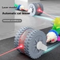 thumbnail image 1 of Laser Interactive Cat Toy - Automatic Rolling Ball with Mouse Tail, Infrared Laser, Self-Entertainment for Indoor Cats, Gray, 1 of 3