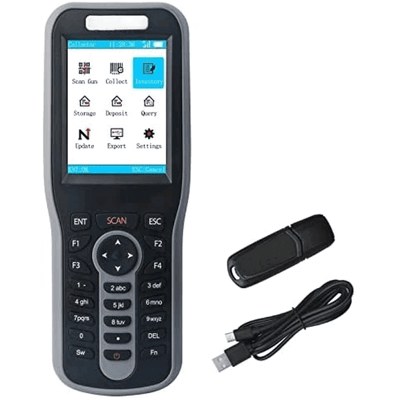 Laser Inventory Barcode Scanner, 2.4G Wireless Barcode Scanner, Read Non-Repeated Bar Code Rechargeable Stock Data Collector for Warehouse Retail Store$$Office