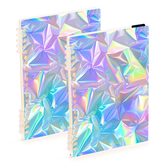 Laser Irregularity Pattern Notebook Detachable Coil Notebook Diary Plan Book A5 Size 60 Pages 1 Pack