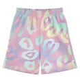 thumbnail image 1 of Laser Leopard Print Pattern Athletic Shorts Breathable with Comfort Fit Drawstring Casual Sweatshorts Small, 1 of 9