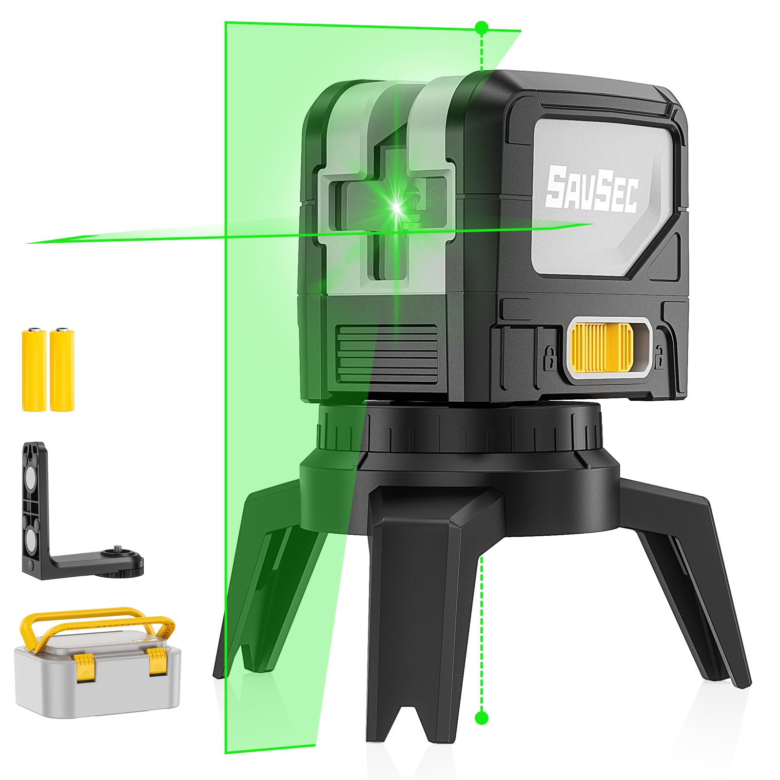 Laser Level with 2 Plumb Dot, SelfLeveling Cross Green Line Plumb Bob