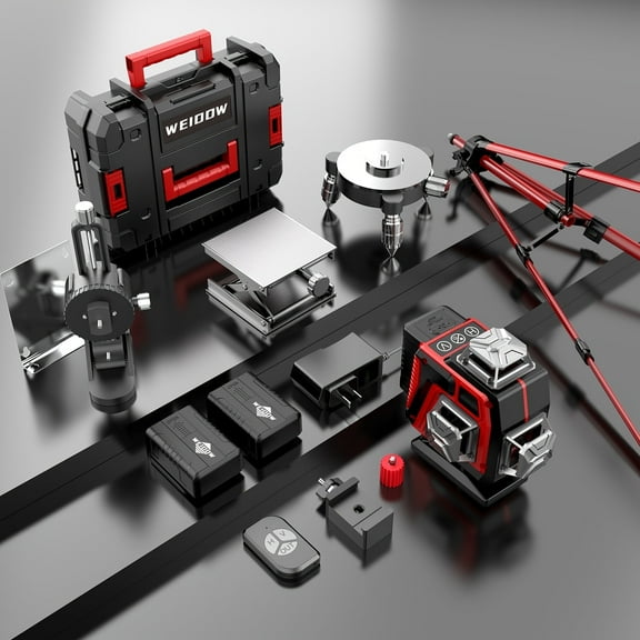 LFINE 360 Self-Leveling Laser Level Kit with Tripod, 4D 4x360° Cross Line for Construction Renovation and Floor Tile Installation.