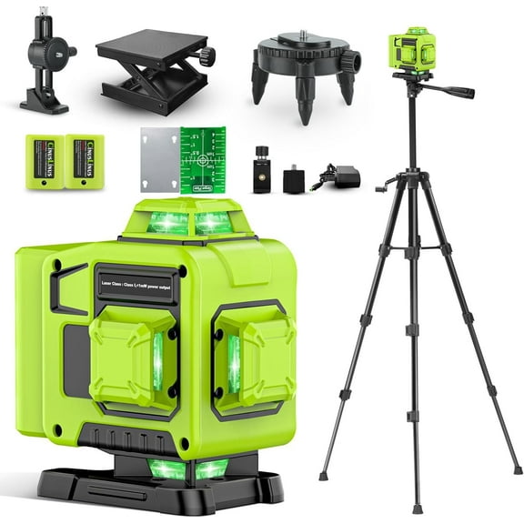 Laser Level 360 Self Leveling with Tripod,CinusLinus 4D Lazer Level,4x360 Cross Line Laser for Construction Project Renovation,Floor Tile, Laser Level Lines Tool