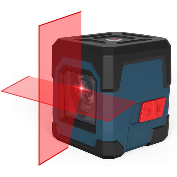 Laser Level, Cross Line Laser with Self-Leveling, Vertical and Horizontal Line, Rotatable 360 Degree, Carrying Pouch, Battery Included (LV1)