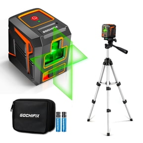Laser Level, GOCHIFIX 100FT Green Cross Line Laser Level Self Leveling with 360 Degree Rotating Highet Adjustable Tripod,2 AA Batteries and Carry Pouch Included