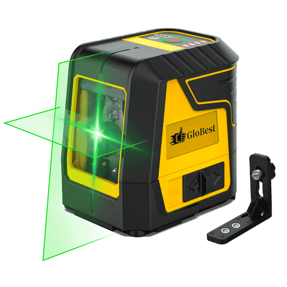 GloBest Portable Laser Level, Green Beam, 100ft/30m, IP54 Waterproof, with 360° Rotable Magnetic Bracket, Carry Pouch and 2 AA Batteries