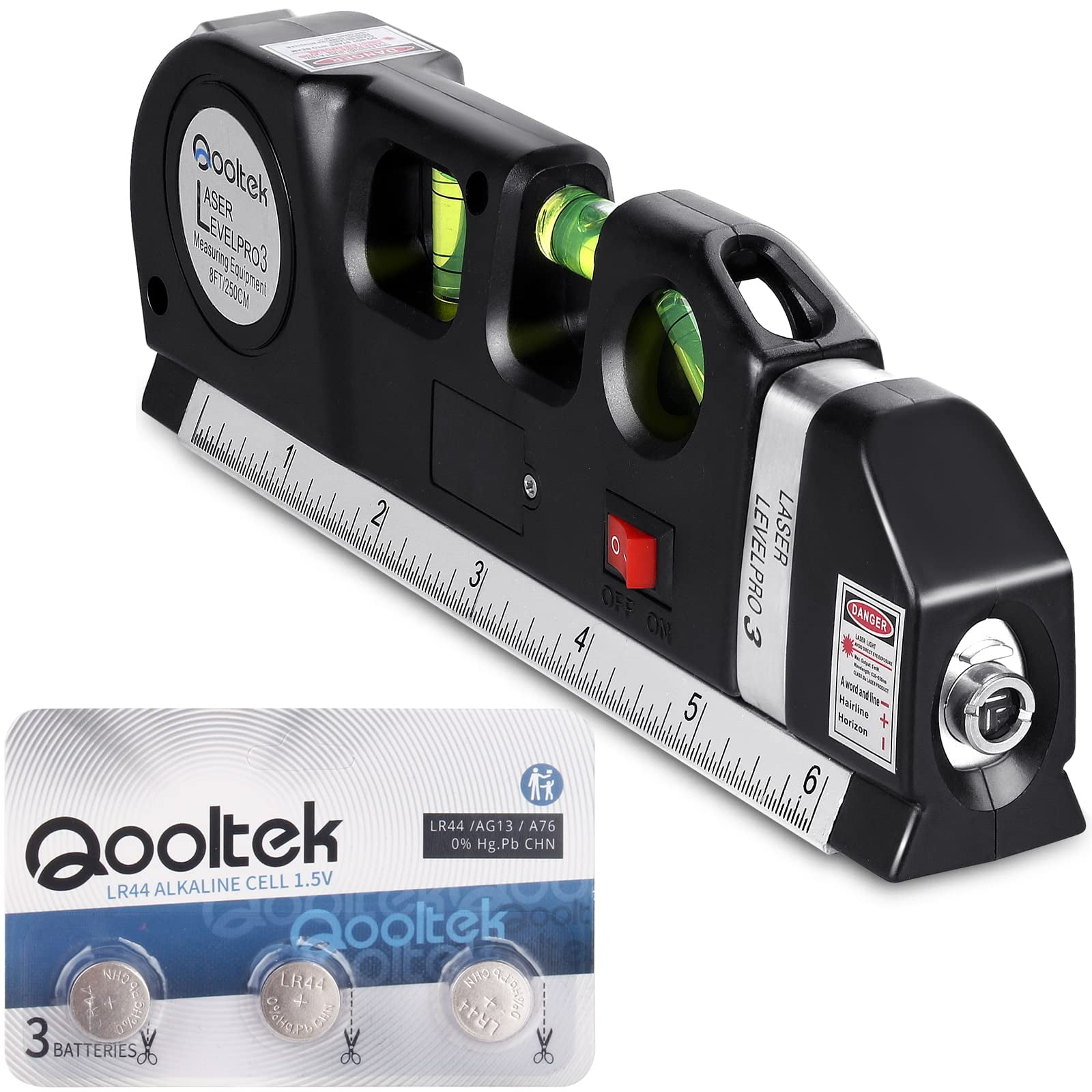 Laser Level Line Tool, Qooltek Multipurpose Cross Line Laser 8 feet