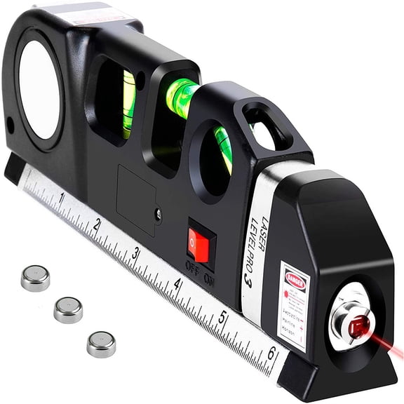 Laser Level Multipurpose Tool, 3 Mode Line Level with Tape Measure