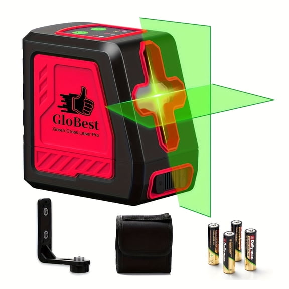 Laser Level, Self Leveling Cross Line Lasers, Green Beam Leveler Tool, with Self-leveling, Manual, Pulse Mode, Lazer Level with 360 Degree Magnetic Base and Battery