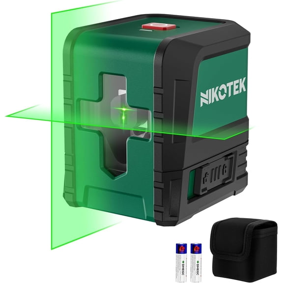Laser Level, Self-leveling Green Line Laser With Horizontal and Vertical Lines for Construction and Picture Hanging, Battery Included