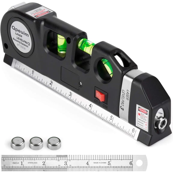 Laser Level Tool, Multipurpose Kit Standard Line level leveler Beam Tool with Metric Rulers by