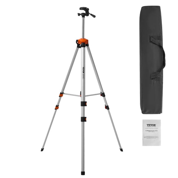 Laser Level Tripod, ¼"-20 Thread, Extendable Height 27.36 to 68.11 Inches (2.28-5.68 Ft), for Construction and Photo/Video