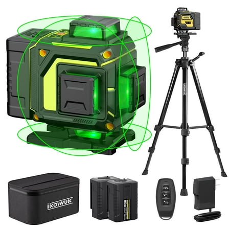 4D 360° Self-Leveling Laser Level, Cross Line Laser Tool with Tripod for Construction, Home Renovation, and Floor Tile Projects