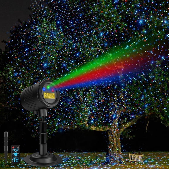 Laser Lights Outdoor, 3 Color RGB Laser Projector Lights Outdoor, Waterproof Holiday Laser Light Projector Outdoor Indoor for Home Yard Garden Decoration