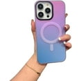 thumbnail image 1 of Laser Magnetic Frosted Gradient Dazzling Color Phone Case, Two-Color Splicing, Magnetic Suction, Drop-Proof, for iPhone 15 14 13 12 11 Pro Max Plus Case (P2,iPhone 14 Plus), 1 of 8