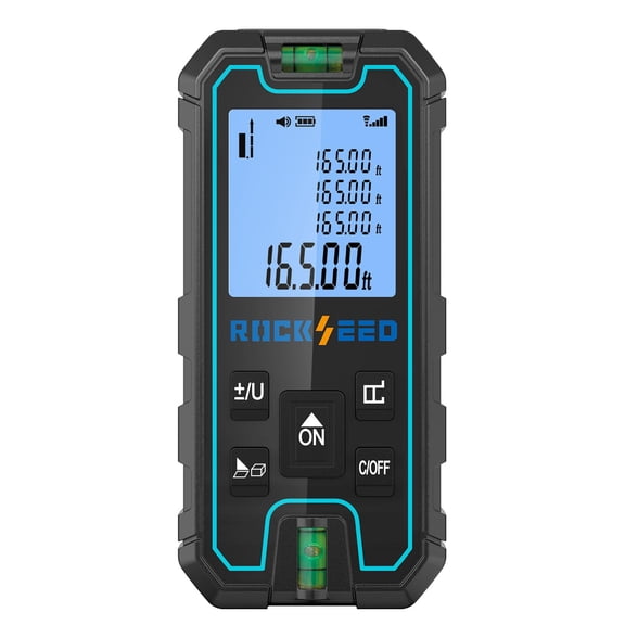 Laser Measure 165 Feet, RockSeed Portable Laser Distance Meter, Digital Distance Measurement with 2 Bubble Levels, Laser Distance Measure with 5 Units Conversion