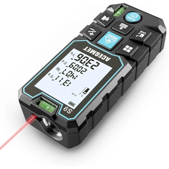 Laser Measure Device S9 ,229ft Digital Laser Tape Measure with 2 Bubble Levels, LCD Backlit Display, IP54 Waterproof, Pythagorean Mode for Distance, Area, Volume,Men and Father's Day Gifts