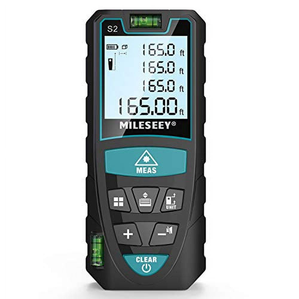 Laser Measure, Laser Measurement Tool, Digital Laser Distance Meter with  Real-Time Angle, M/in/Ft Unit Switching Backlit LCD and Pythagorean Mode