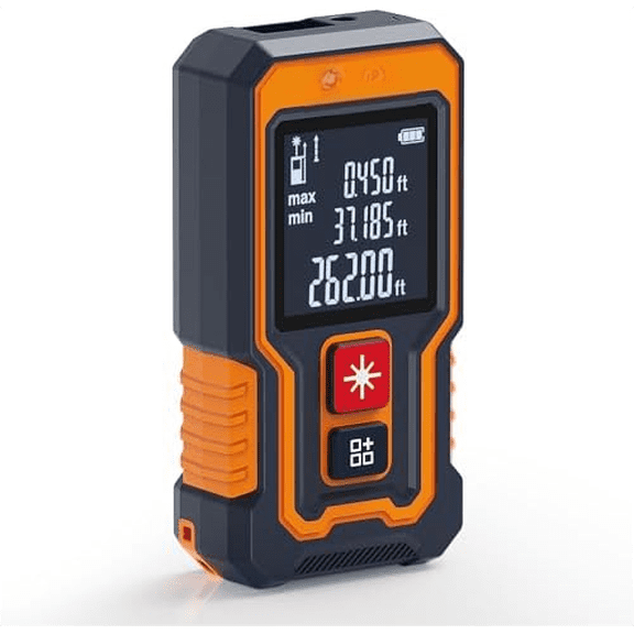Laser Measuring Tool 262Ft, Pocket-Size Digital Laser Tape Measure, Mini Rechargeable Laser Measure with High Accuracy, 4 Units Ft/Ft+in/in/M, Backlit LCD, Length/Area/Volume/Pythagorean Mode$$Tools