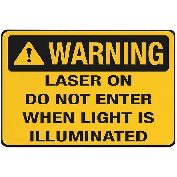 Laser On Do Not Enter When Light Illuminated Sign, 8"x12" Rust-Free Aluminum Sign, Weather Resistant Waterproof Sign