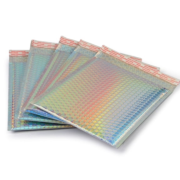 Laser Plastic Self Seal Film Package Bags Mailer Padded Envelopes Rectangle Colorful 15x13cm