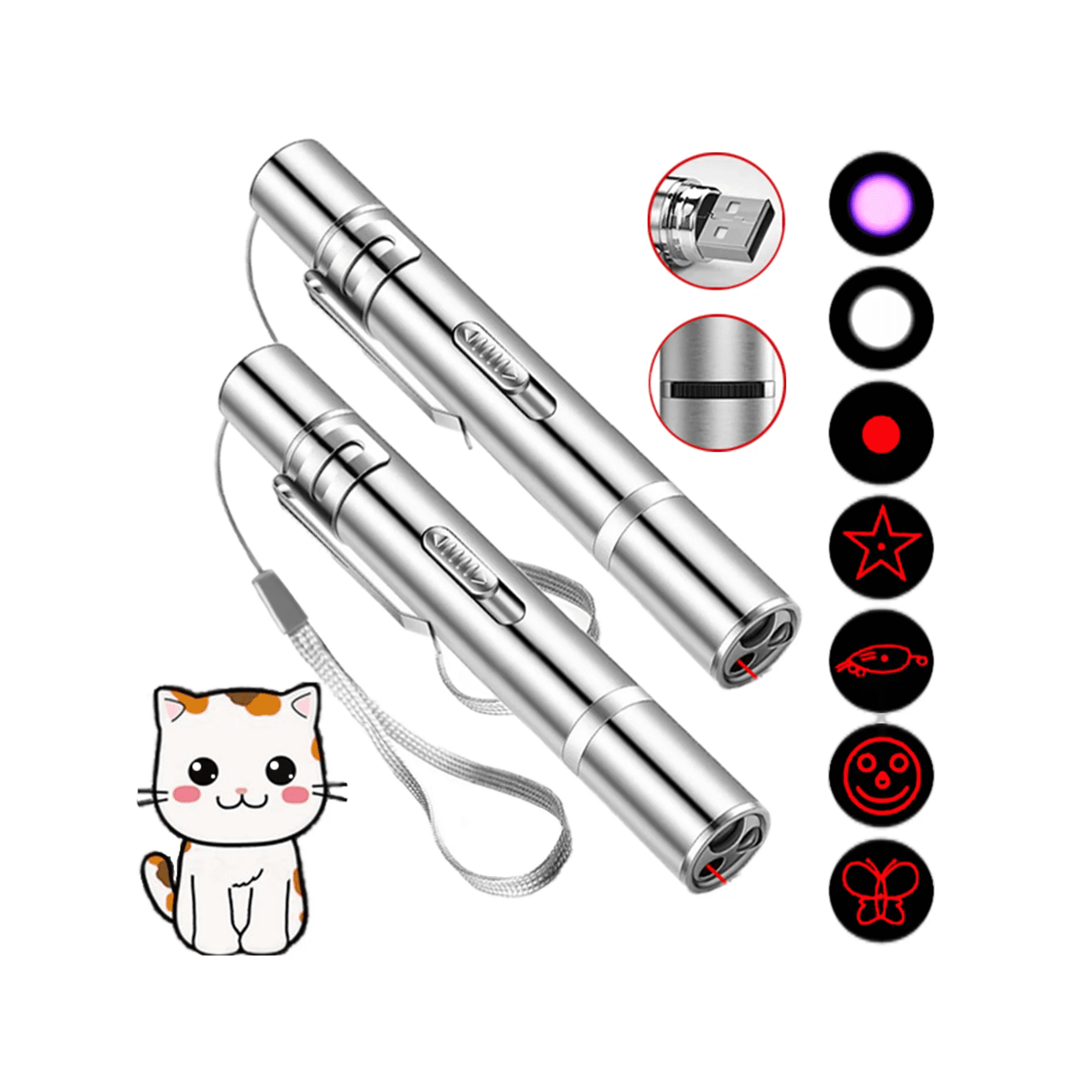 Laser Pointer, Cat Toys for Indoor Cats, Kitten Dog Laser Pen Toy, Red