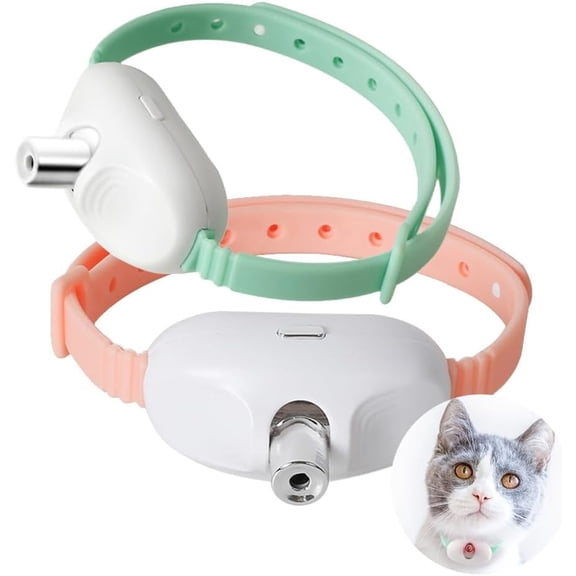 Laser Pointer Collar for Cats - Automatic Rechargeable USB Wearable Electric Laser Cat Toy with Red Light, 8-12″ Bend Collar for Kitten & Cat Laser Collar Lovers