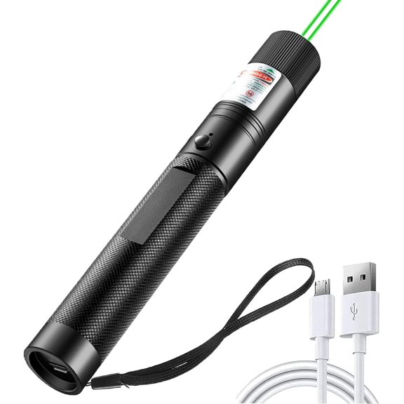 Laser Pointer High Power, Green Indicator Light, USB ChargePresentation, Interactive Toys for Indoor Dogs Cats