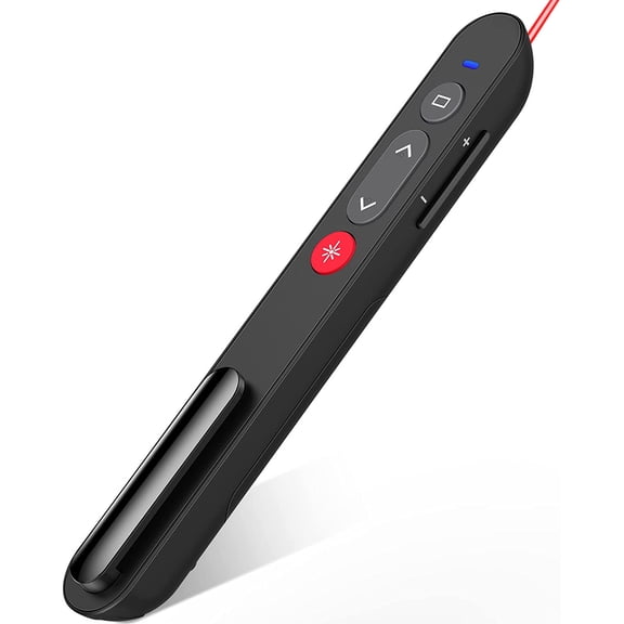 Laser Pointer for Presentations, Wireless Presenter Clicker for PowerPoint Slide with Hyperlink & Volume Control, Presentation Remote for Mac/Computer/Laptop, Google Slide/PPT/Keynote
