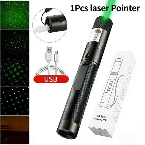 Laser Pointer- USB Charging Cable, Laser Pointer Torch Green And Red Laser Light Pointer Laser Pointer for Indoors Meeetings Outdoor Hunting
