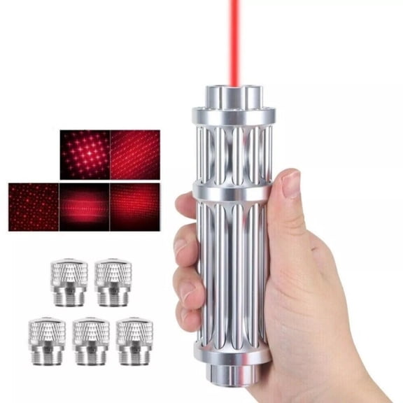 Laser Pointer With Adjustable Focus Portable Laser Pointer Flashlight For Hiking, Office Use, Hiking Gear, Sleek Metallic Finish