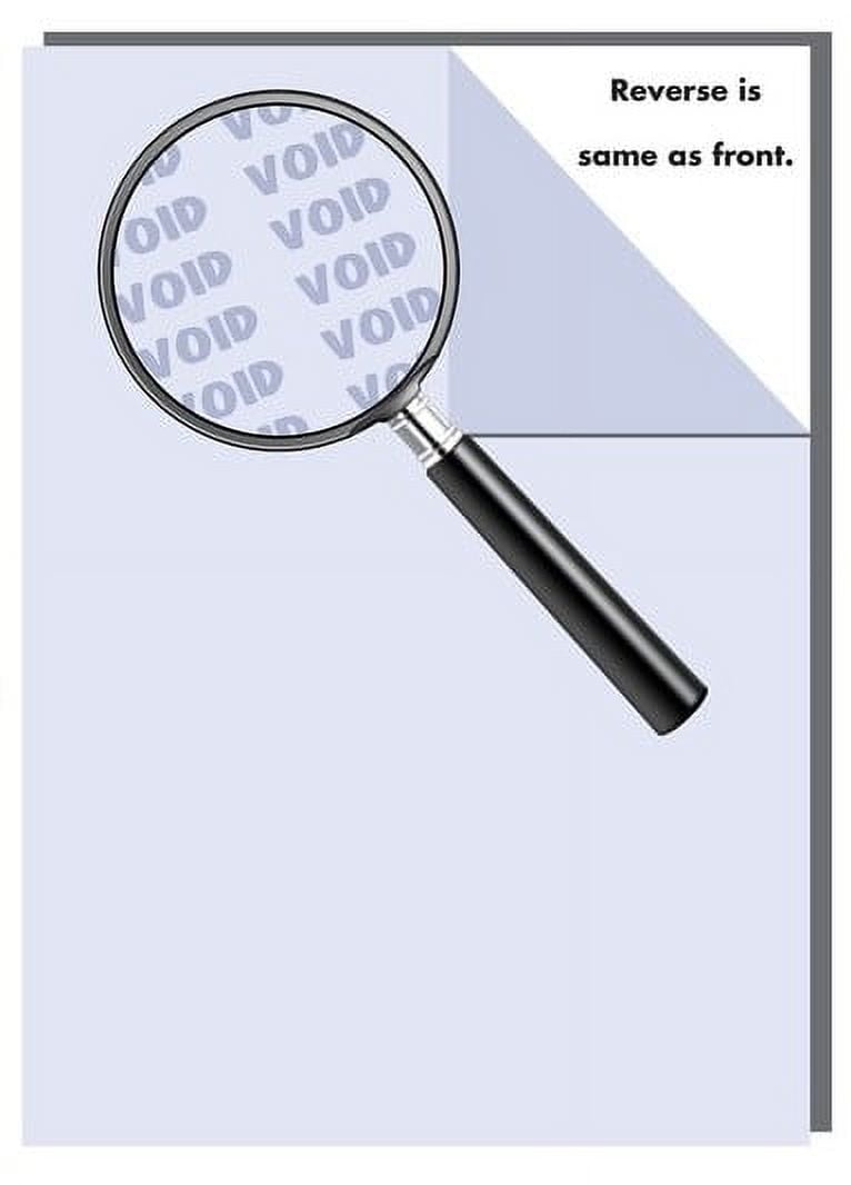 Laser Print Non-Prescription Security Paper (SGP-26), with Hidden"Void" Pantograph (Both Sides), Bond Blue 24-lb, 8.5" x 11", Two Packs (500 Sheets Per Pack) - 1,000 Sheets