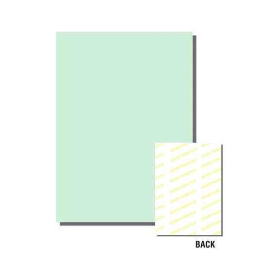 Laser Print Rx Security Paper (SGP-24-R), Bond Green 24-lb, 8.5" x 14", CASE OF 5 PACKS (500 Sheets Per Pack) - 2500 SHEETS